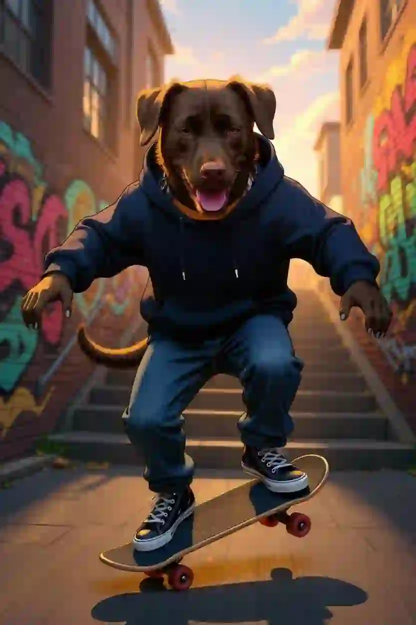 A fursona artwork of a half body portrait of a husky taking selfie in a modern street. He's wearing a white hoodie, a black denim blazer, and black denim pants.