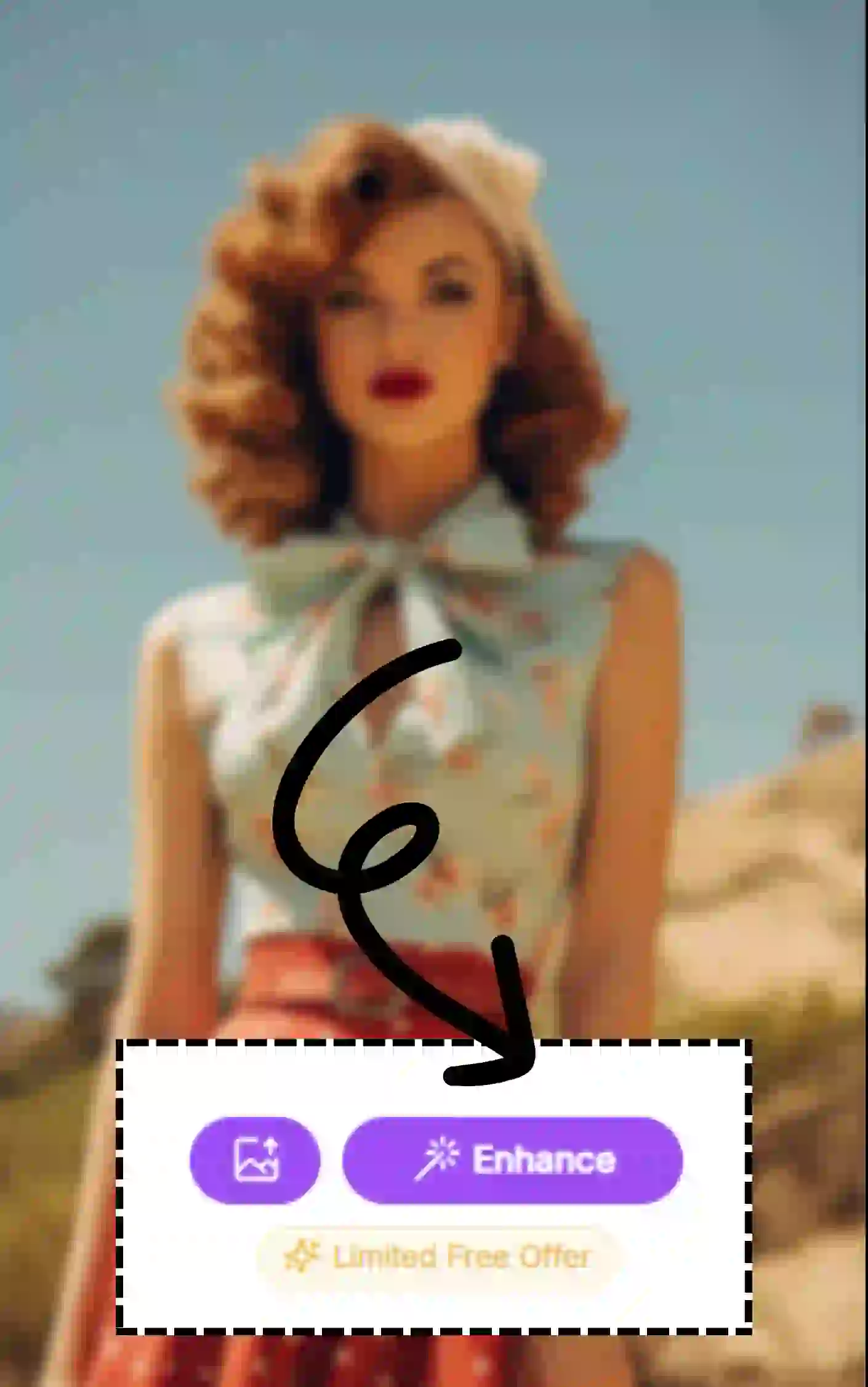 AI Image Enhancer Tutorial Step 2: Click the