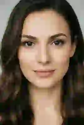 Portrait of a beautiful European woman with brown wavy hair and dark eyes. Template for AI image to image.