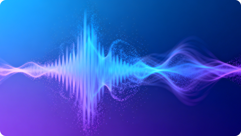 Sesi, ses teknolojisini temsil eden renkli ses dalgası deseni.