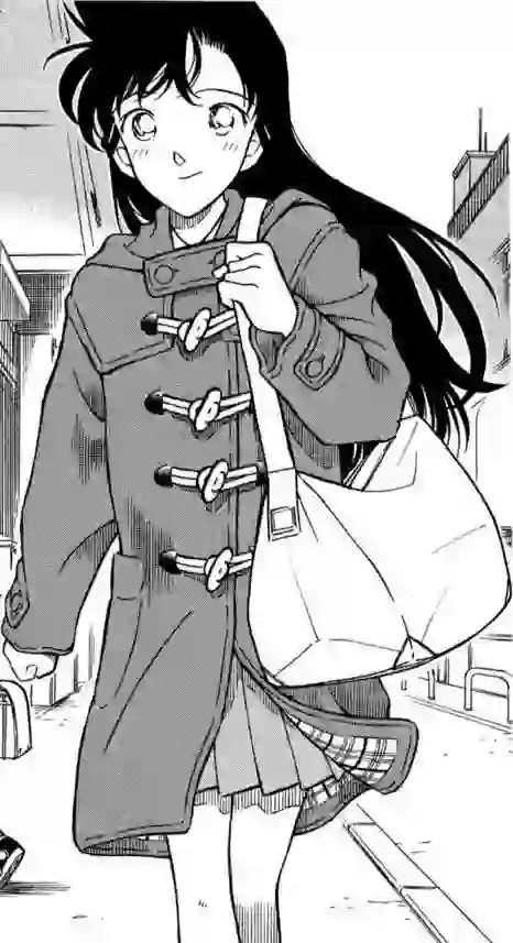 Изображение черноволосой школьницы, бегущей с сумкой на плече, в стиле манги, использованное в качестве образца для анимации AI.