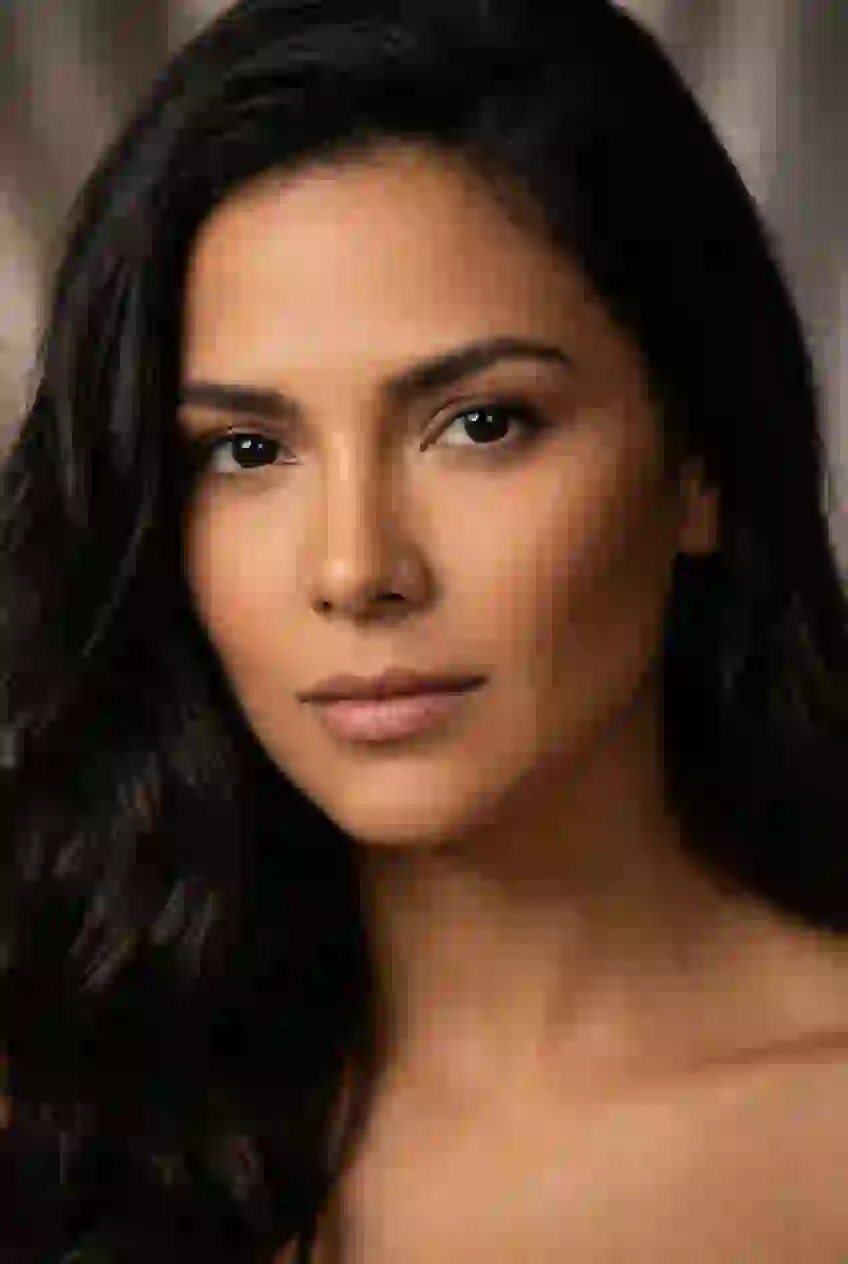 Portrait of a beautiful latina with dark hair and dark eyes. Template for AI baby filter.