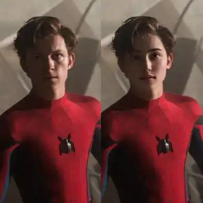 Échangeant le visage de Tom Holland dans Spider Man, réalisant votre rêve de sauver le monde.