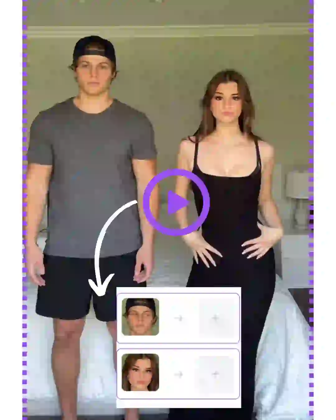 This is the multiple face swap video online free tutorial Step 2. The AI faceswapper automatically detects the faces in the video. Here, the AI has detected two faces.