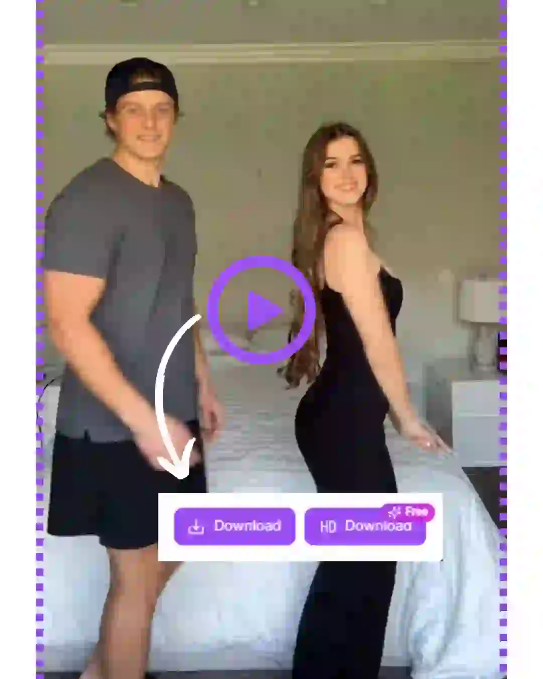 This is the last step of multiple video face swap tutorial. The TikTok couple's face in the video has successfully been replaced with the male and female leads from the movie Atonement. You can click the download button in the lower right corner, and there is also a free HD version to download.
