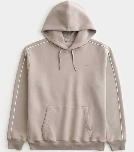 Una cómoda sudadera gris para hombres que aparece en el cambiador de ropa AI, ideal para un cambio de ropa rápido.