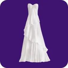 En hvid ærmeløs midikjole, skabelon til AI-tøjbytte.